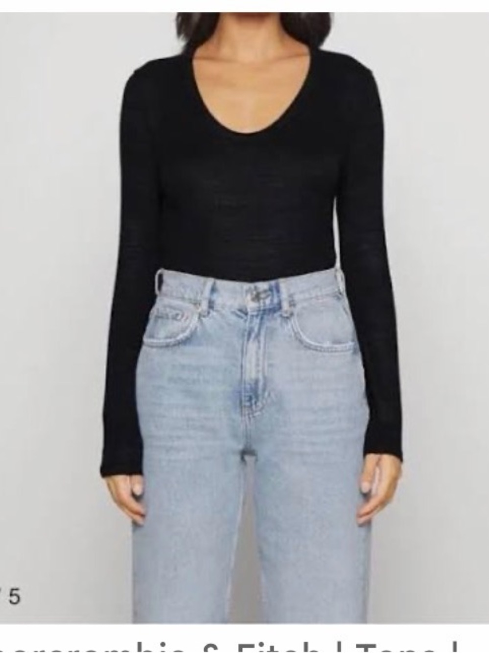 Abercrombie & Fitch Long Sleeve Scoop Neck Bodysuit